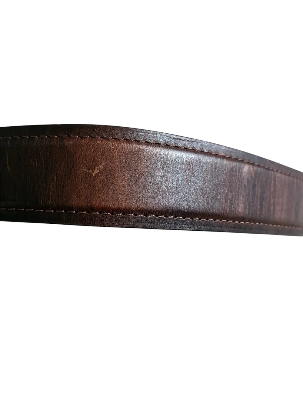 Columbia Leather Belt Silver Hardware Gorpcore Versatile Casual Size 36 Brown